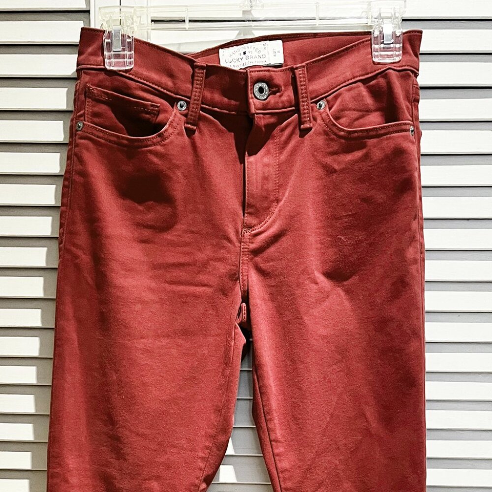 Lucky Brand Jeans Womens Size 4 / 27 A Pockets Red Skinny Brooke Denim Leggings
